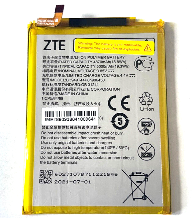 Li3949T44P8h906450 5000mAh OEM Battery ZTE Blade 20 Zmax 10