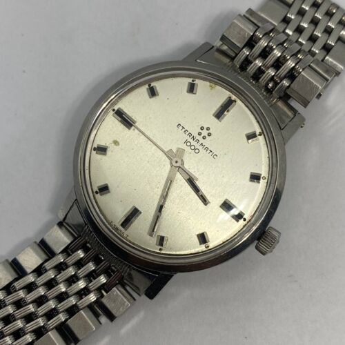 VINTAGE ETERNA MATIC 1000 AUTOMATIC MOVEMENT CAL 1479K 35MM ORIGINAL BRACELET - Picture 2 of 19