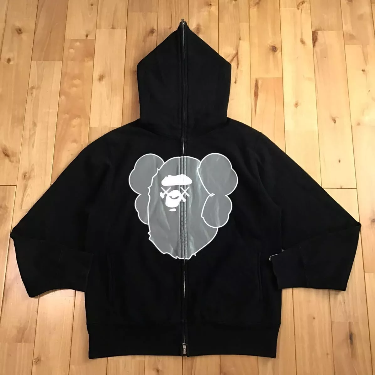 BAPE Mix logo full zip hoodie black A Bathing Ape Size XL