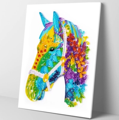 Horse Paper Quilling DIY Kit With Tools Handmade Home Decoration