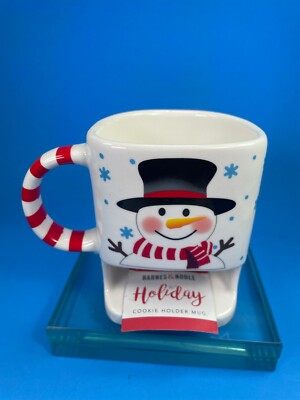 Snowman Christmas Holiday Cookies Mug 8 oz By Barnes Nobel GC Candy Handle C74