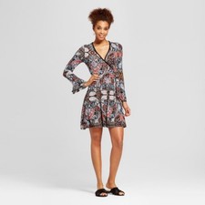 NEW Xhilaration Junior Womens Knit Bell-Sleeve Dress - Navy - Size:XS