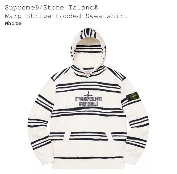 Supreme/Stone Island Warp Stripe Hooded Sweatshirt INHAND Size