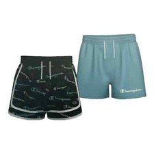 Champion Girl's 2.5" Black/Blue 2-Pack Active Shorts CHS568 4-5/6-7/8-10/12-14