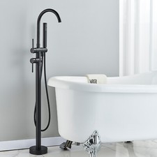 Freestanding Bath Taps Waterfall Tub Mixer Taps with Hand Shower Floor Mounted