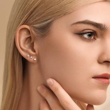 6 Pairs Small Gold Stud Earrings Set for Women Cubic Zirconia 18K Gold Filled...