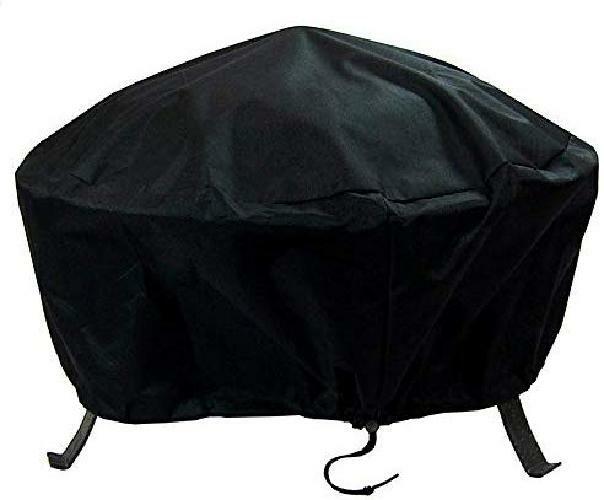 Outdoor Fire Pit Cover Round Waterproof Heavy Duty Vinyl ...