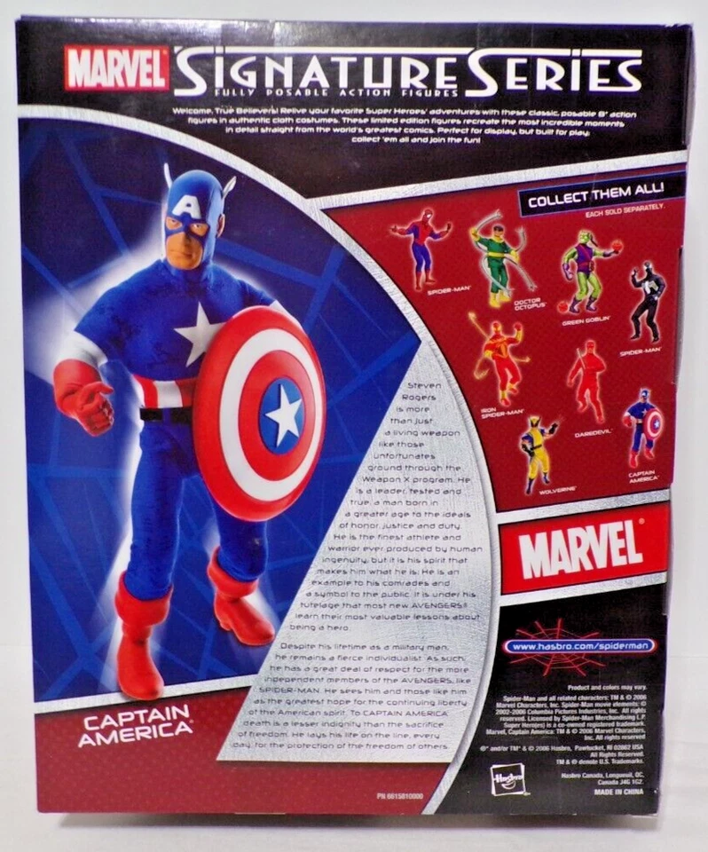 Marvel Signature Series 2006 The Spider-Man Origins Capitán América - 9 pulgadas Foto 3 de 4