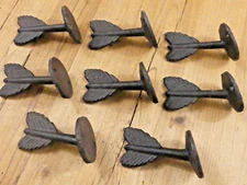 8 Cast Iron Arrow Hooks Feather Wall Mount Rustic Coat Hall Tree Hat Hardware