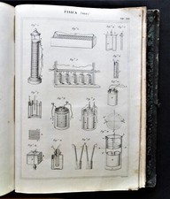 Stampa antica d'epoca litografia - Fisica Pile Galvani Volta - Enciclopedia 1866