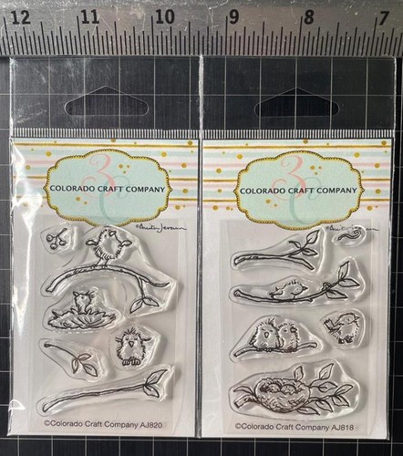 New COLORADO CRAFT Rubber Stamp TINY BIRDS BERRIES & TB WORMS free USA ship - Picture 4 of 5