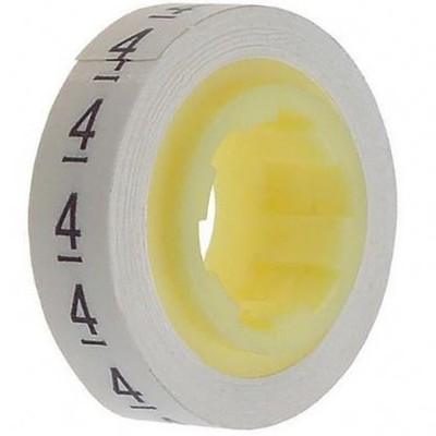 3M ScotchCode SDR-4 Polyester Film Wire Marker Tape Refill Roll, Legend ''4'', Wht