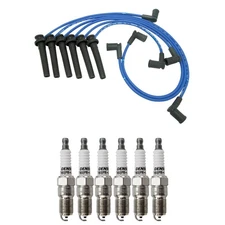 NGK Wire Set & Denso 6 Standard Spark Plugs Kit for Sable Taurus 3.0L V6 01-05