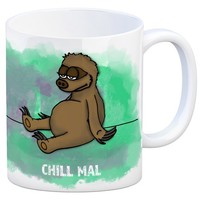 Kaffeebecher Mit Faultier Motiv Und Spruch: Chill Mal Kaffeetasse Tasse