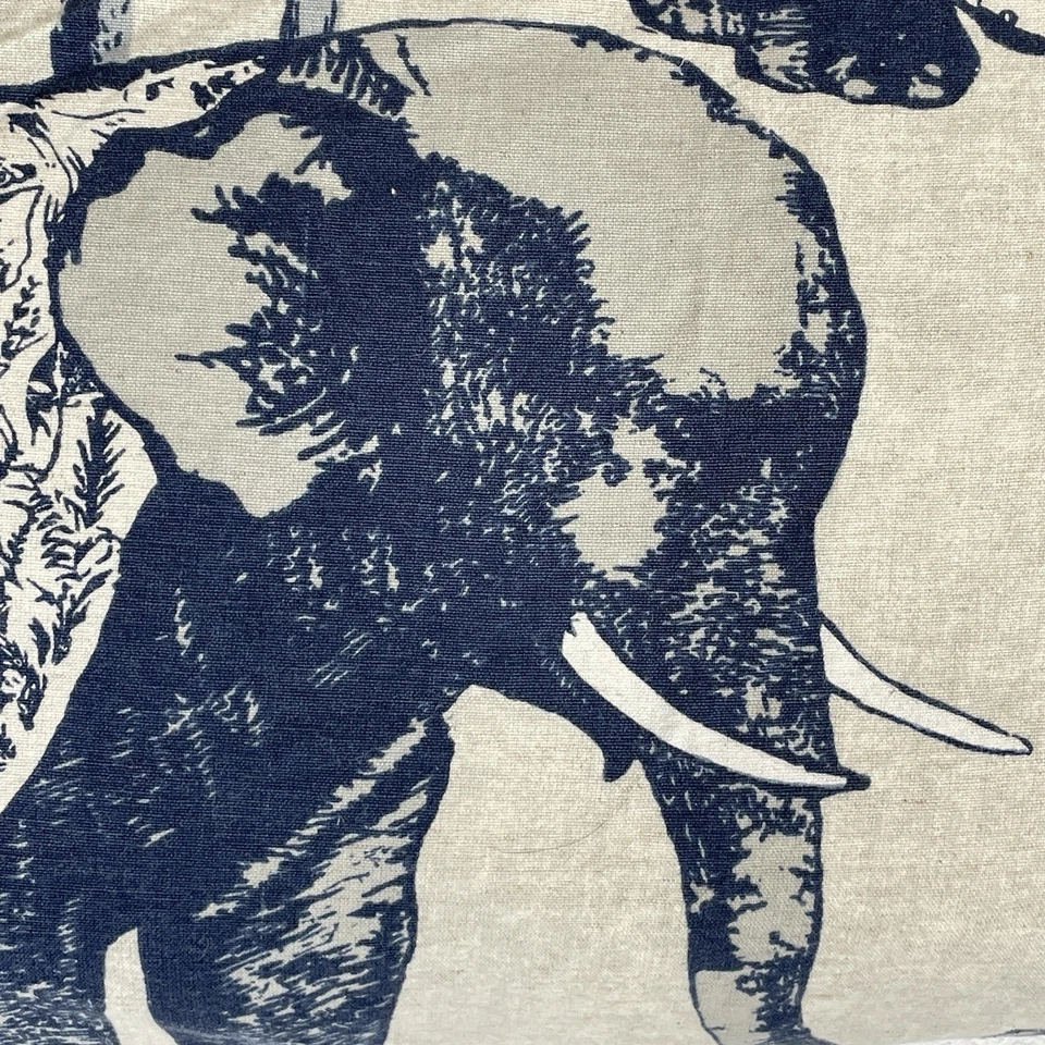 Funda nórdica Pottery Barn Blue Elephant King algodón lino bohemio chinoiserie Foto 4 de 4