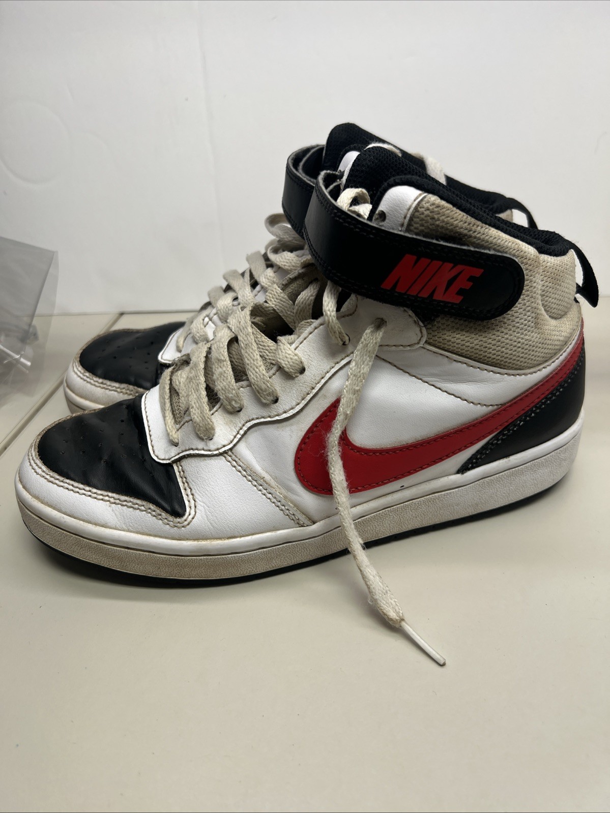 Nike Court Borough Mid 2 Youth Size 6y Shoes white red black