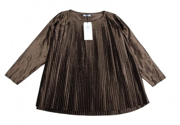 Blusa de seda plisada brillante PRADA talla 40 (K-125166) Foto 2 de 4