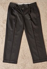 Lanificio Comero Men's Wool Black Pleated Dress Pants 36 Classic