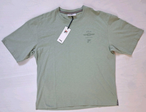 FILA Biella Italia Heritage Shore Line Box Tee Shirt Nautical Sage Medium Rare
