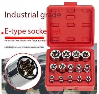 6-Point E-Type Star-Shaped Socket Set; Hex Spline Socket Set  Automotive Repair