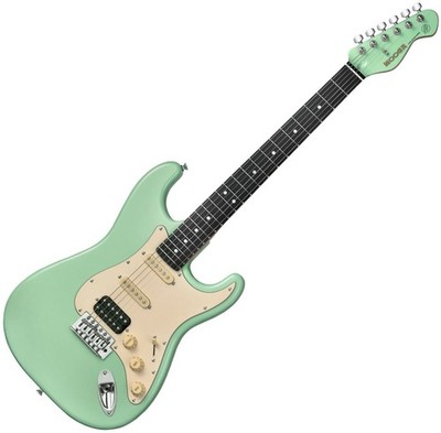 Mooer MSC10 Pro E-Gitarre Surf Green HSS Tremolo Roasted Maple Pappel Gigbag