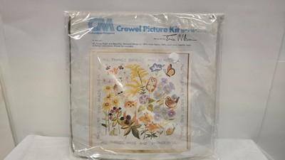 Vintage 1979 Columbia Minerva CM Crewel Picture Kit #7971 All Things Beautiful