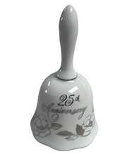 25th Anniversary Bell Porcelain George Good Japan Vintage Silver Wedding Gift