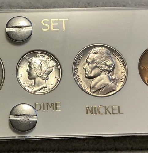 1940 5 Coin US Mint Year Set Gem BU Coins White Capital Holder Display Box - 第 4/12 張圖片