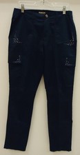 Earl Jean Cargo Pants Cotton Female Adult 10 Navy Blue Solid w/ Studs BFEJ1