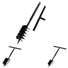 Ground Drill with Handle Steel Black Augers Garden Drill Multi Sizes vidaXL