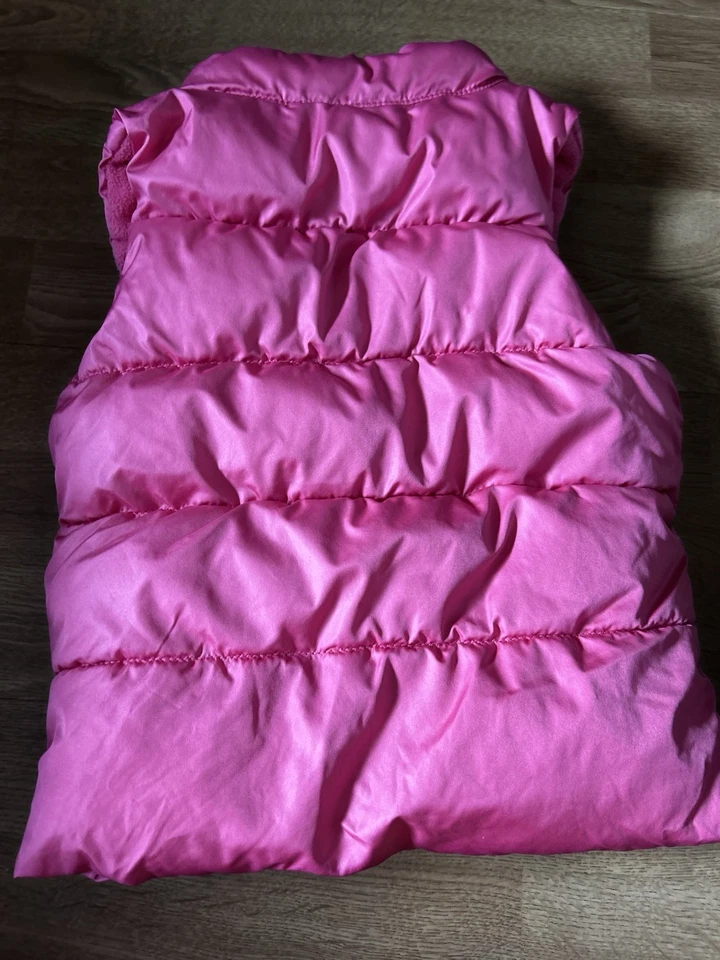 Colete acolchoado rosa marinho antigo.  Meninas infantis tamanho 5 T. - Imagem 2 de 2