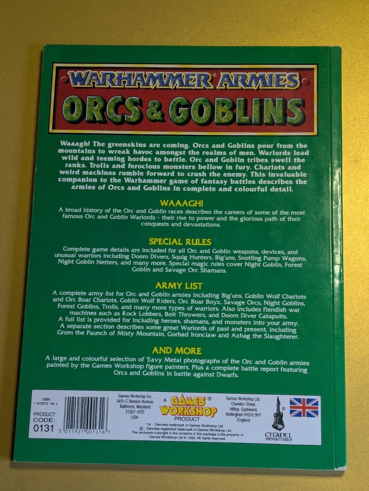 Orcs Goblins Armies Supplement Paperback Warhammer 1993 - Image 2 of 4