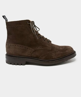 Made In UK - 10.5 US (9.5 UK) Trickers Stow Boots Suede Leather -Brown -  $800