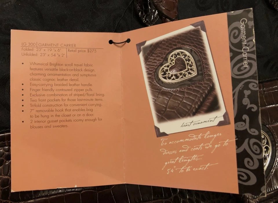 Bolso de viaje Brighton Croc en relieve firma cuero marrón negro jacquard Foto 3 de 4