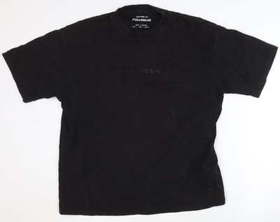 Pull&Bear Herren T-Shirt schwarz Relaxed Fit - L