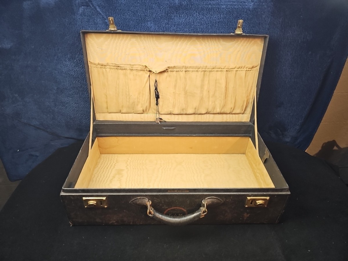 ANTIQUE Mark Cross Overnight Case Leather Suitcase Luggage With