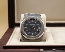 Audemars Piguet Royal Oak "Jumbo" Blue 15202ST Extra-Thin w/ Archives & Box 2003 7