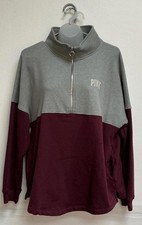 Victoria's Secret PINK Half-Zip Sweatshirt Varsity Cowl Neck Pullover