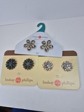 Lindsay Phillips Lot Of 3 Interchangeable Snaps One Size Rhinestones New