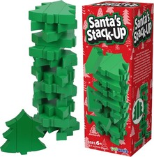 Funwares Christmas Tree Stack-Up, Wooden Blocks Stacking Game, Tumbling...
