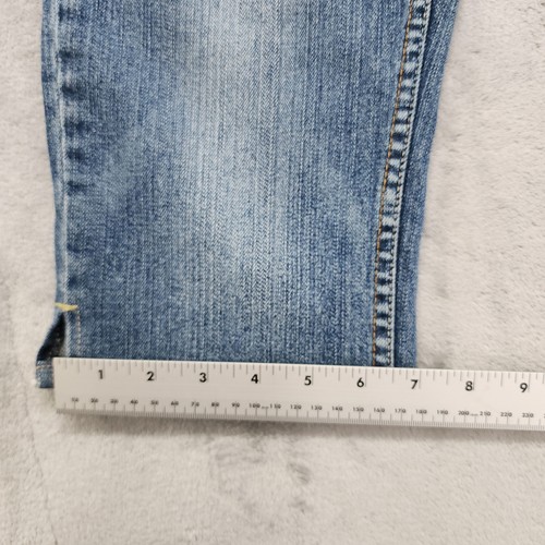 Vintage Y2K American Rag Jean Womens 9 Juniors Blue Low Rise Capri Side Slit Hem - Picture 11 of 12