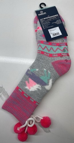 Magellan Outdoors NWT Youth Size 10-4 1/2 Lodge Sock Aloe Infused Pink & Gray - Picture 3 of 3