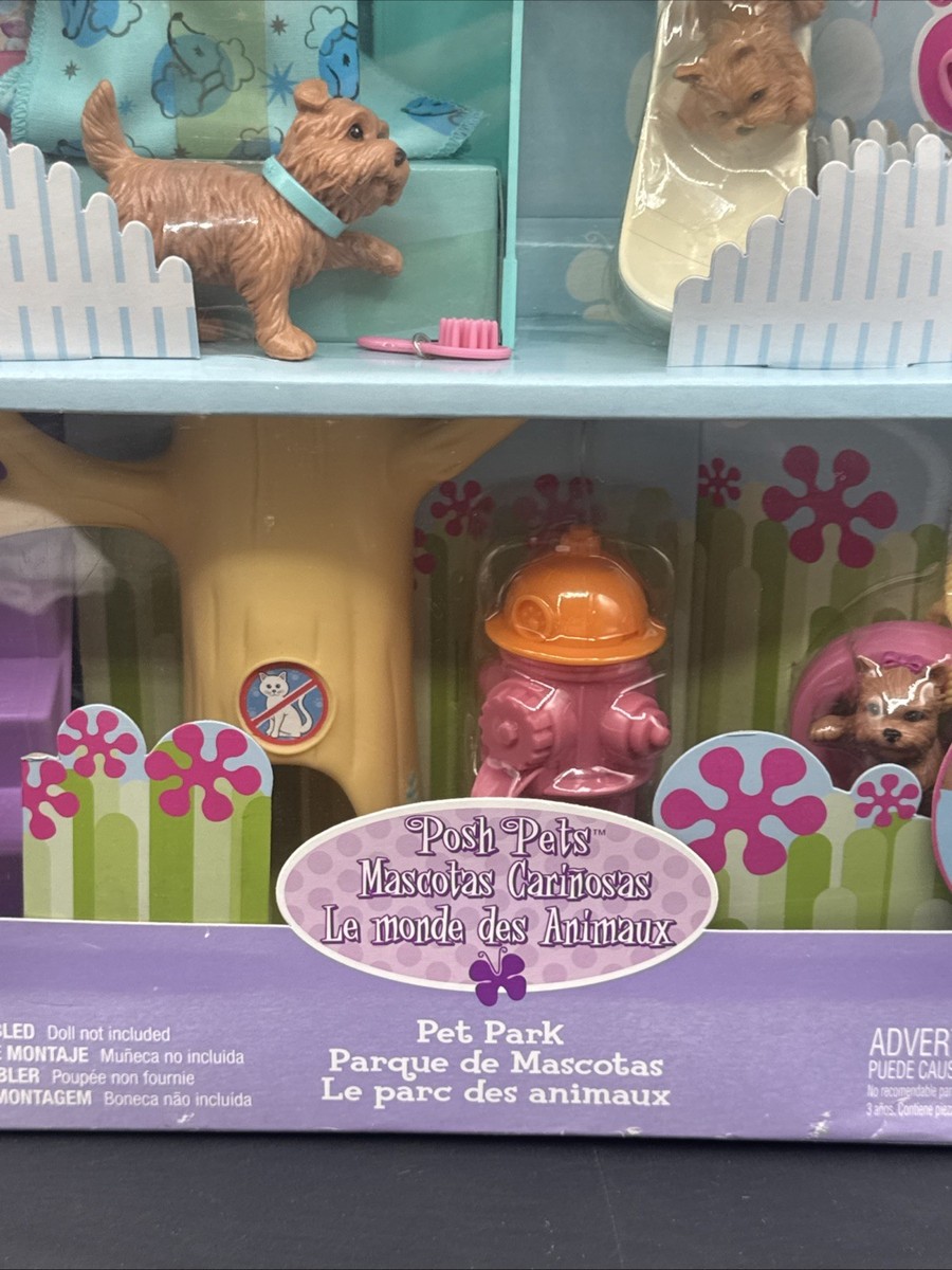 Barbie Posh Pets Pet Park Puppies Dogs and Accessories Slide Dog House 2003 New