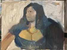 Expressionist Oil Painting Portrait Woman Figure Painting Canvas 16x20 Original