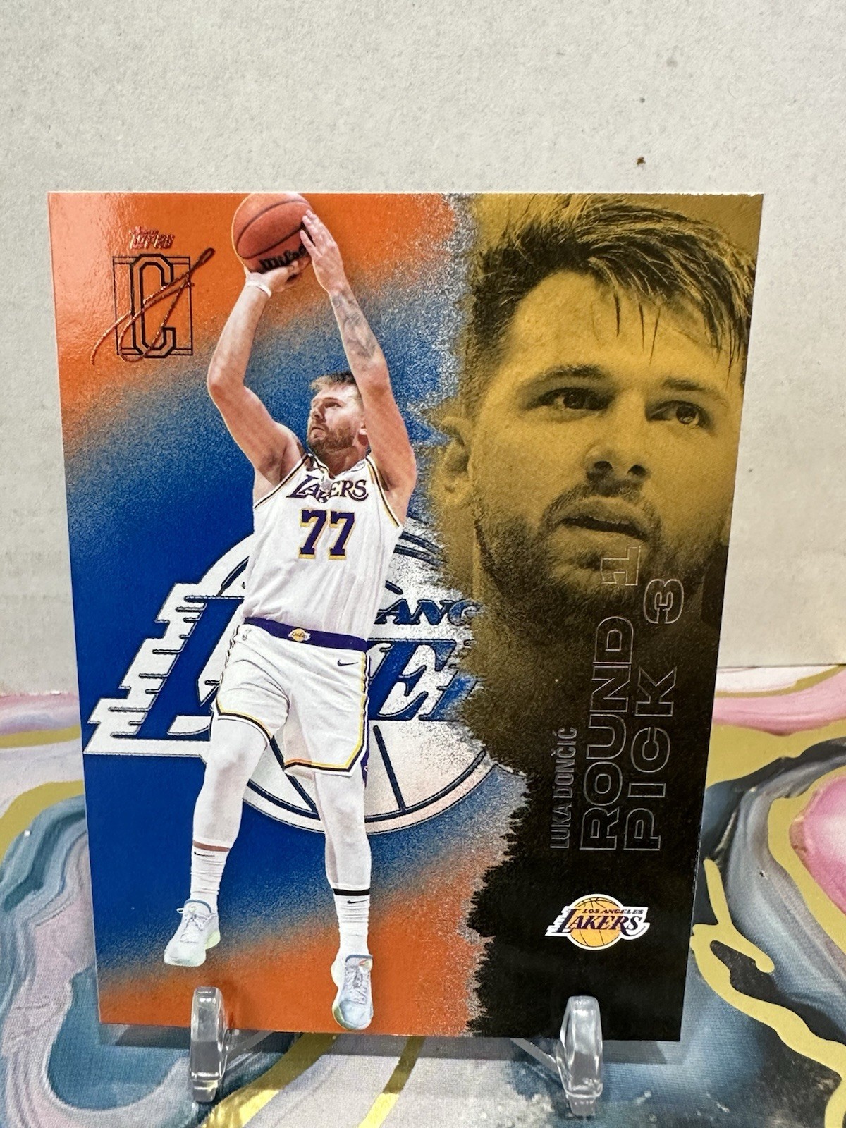2025-26 Topps Signature Class #83 Luka Doncic Blue and Orange Los Angeles Lakers