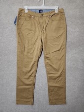 Gap 5 Pocket Slim Fit Chino Pants Mens 36x30 Brown Super Soft Stretch Twill NEW