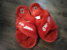 Ohio State Buckeyes Red Slippers Slip On Embroidered Logo Womens XL 11-12