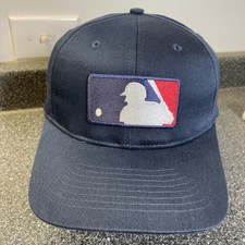VINTAGE MLB Hat Cap Snapback Baseball Plain Logo Umpire Custom Patch Blue 90s