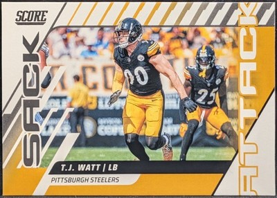 2025 Score Sack Attack Insert #8 T.J. Watt Pittsburgh Steelers