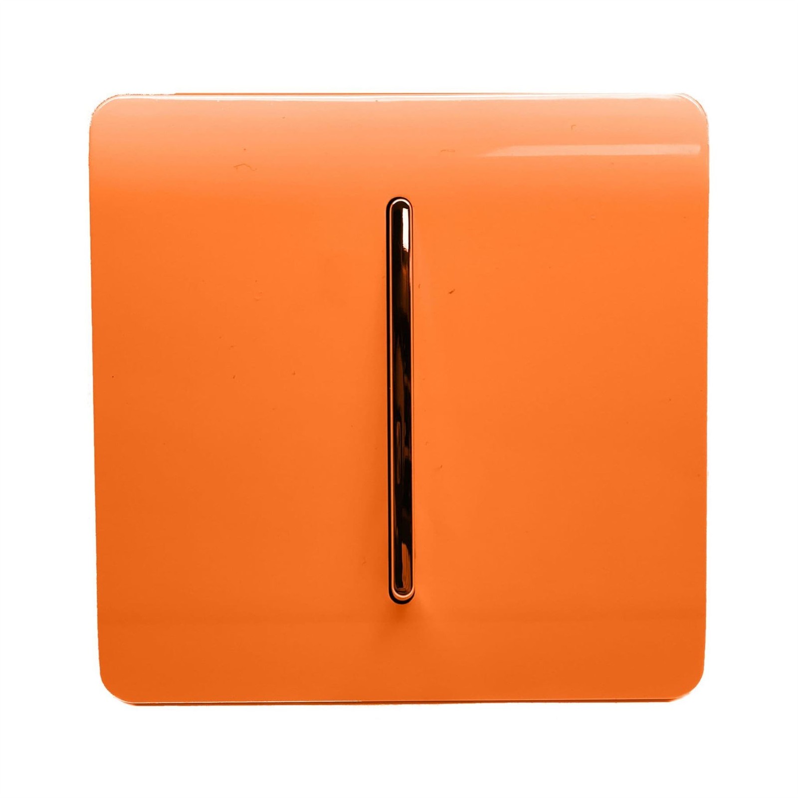 Trendi 1 Gang 2 Way 10 Amp Rocker Chrome Light Switch Glossy Orange